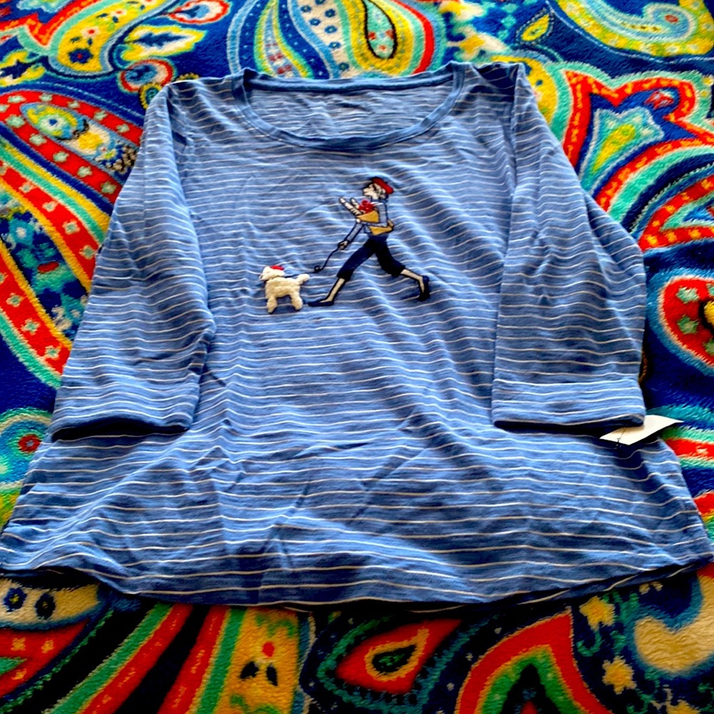 Adorable French poodle 🐩 Talbots tee NWT